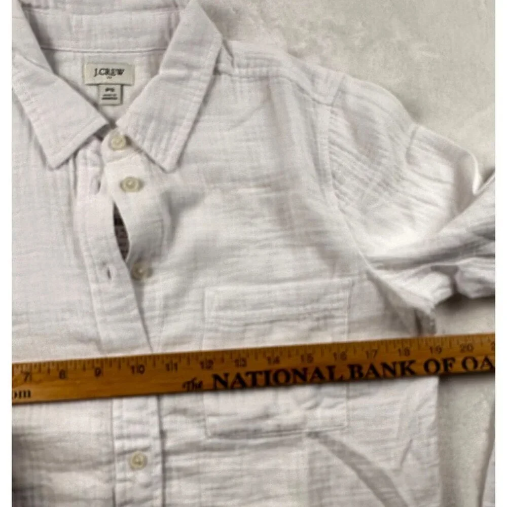 J.CREW Womens Classic Shirt Sz PS Garcon in cotton-Linen Gauze Botton-up Casual - Picture 10 of 12